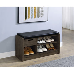 Astor Smoked Oak Open Shelf Storage Bench