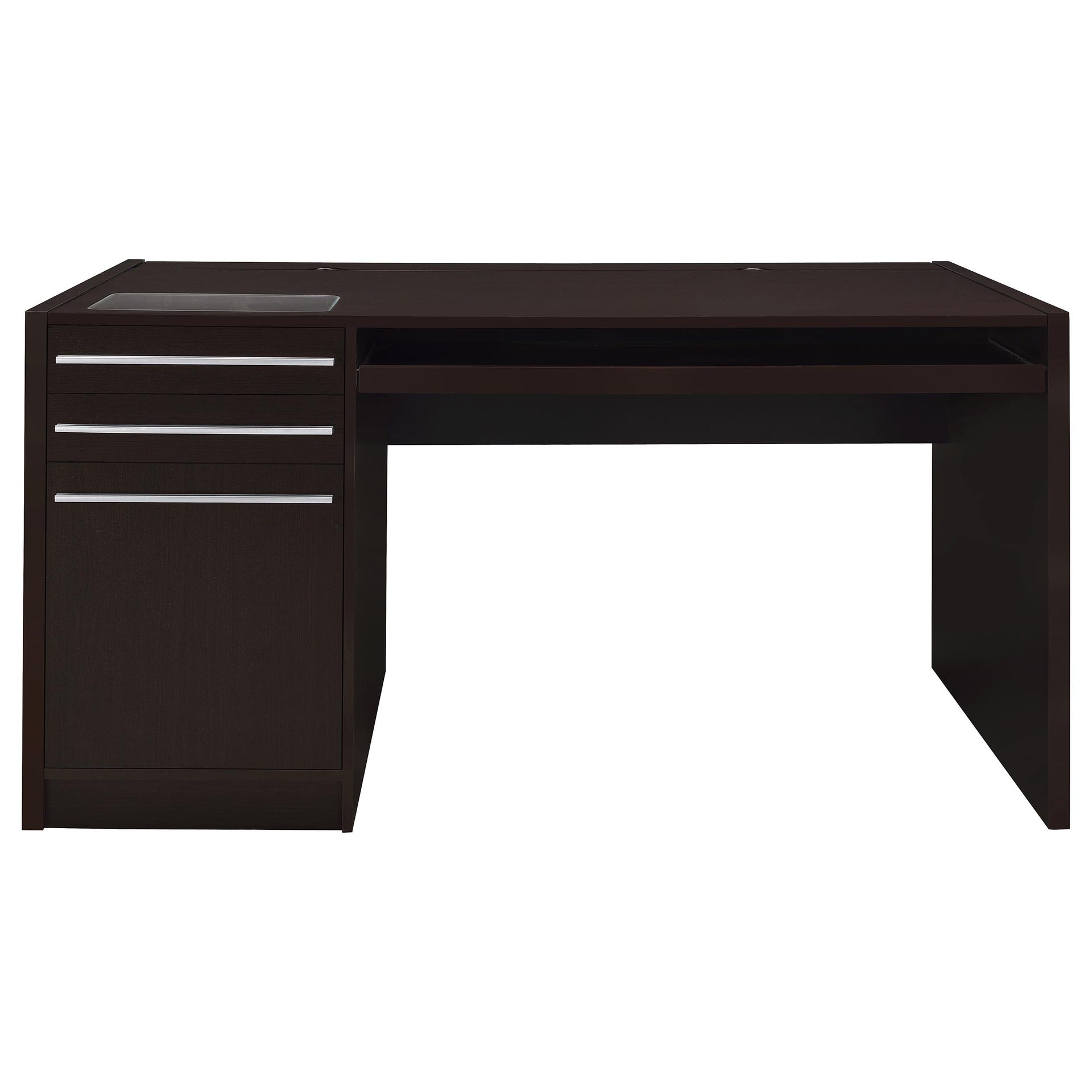 Halston Cappuccino 3-Drawer Office Computer Desk