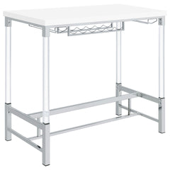 Tonneson White High Gloss 47-inch Acrylic Leg Bar Table