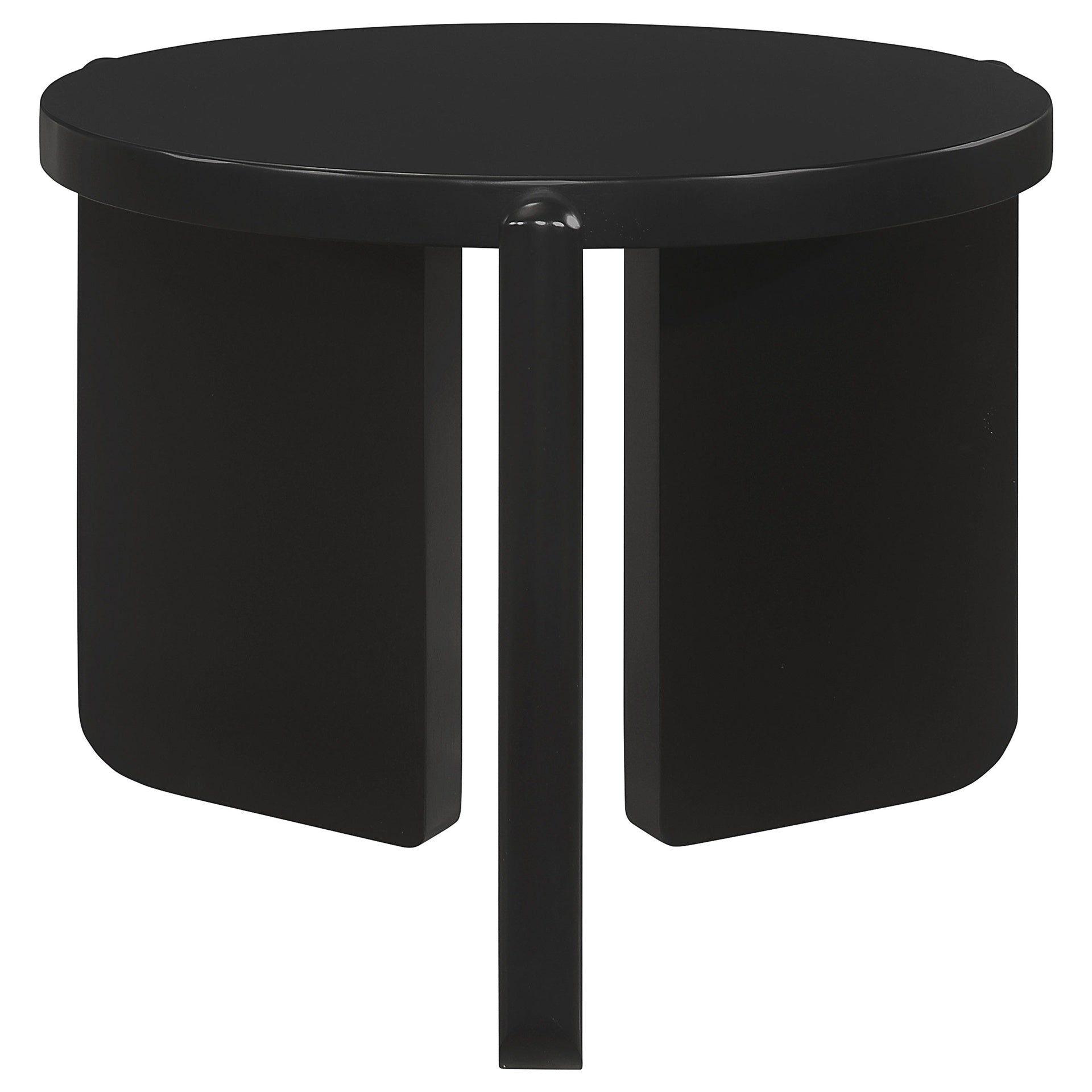 Harrison Black Round Solid Wood End Table