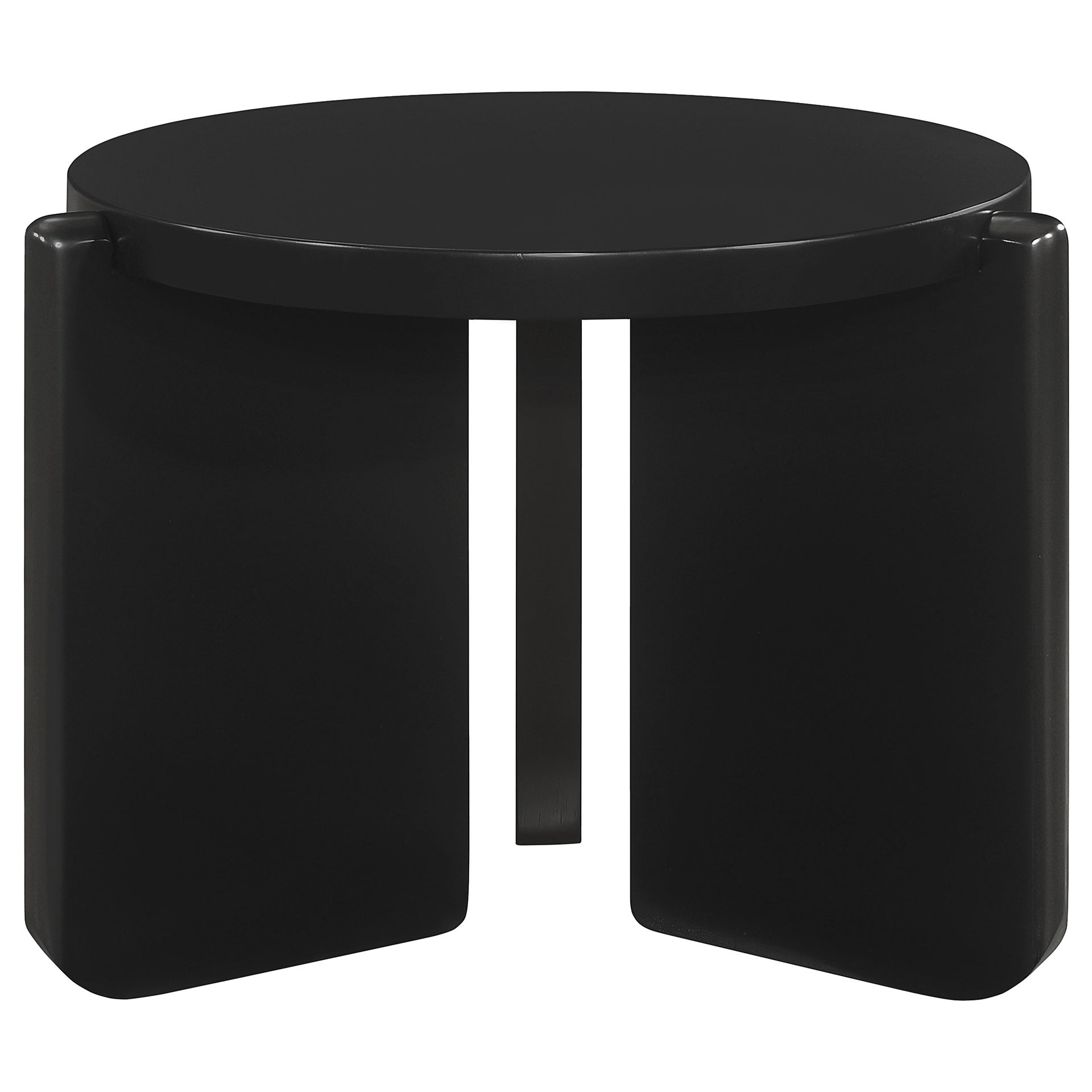 Harrison Black Round Solid Wood End Table