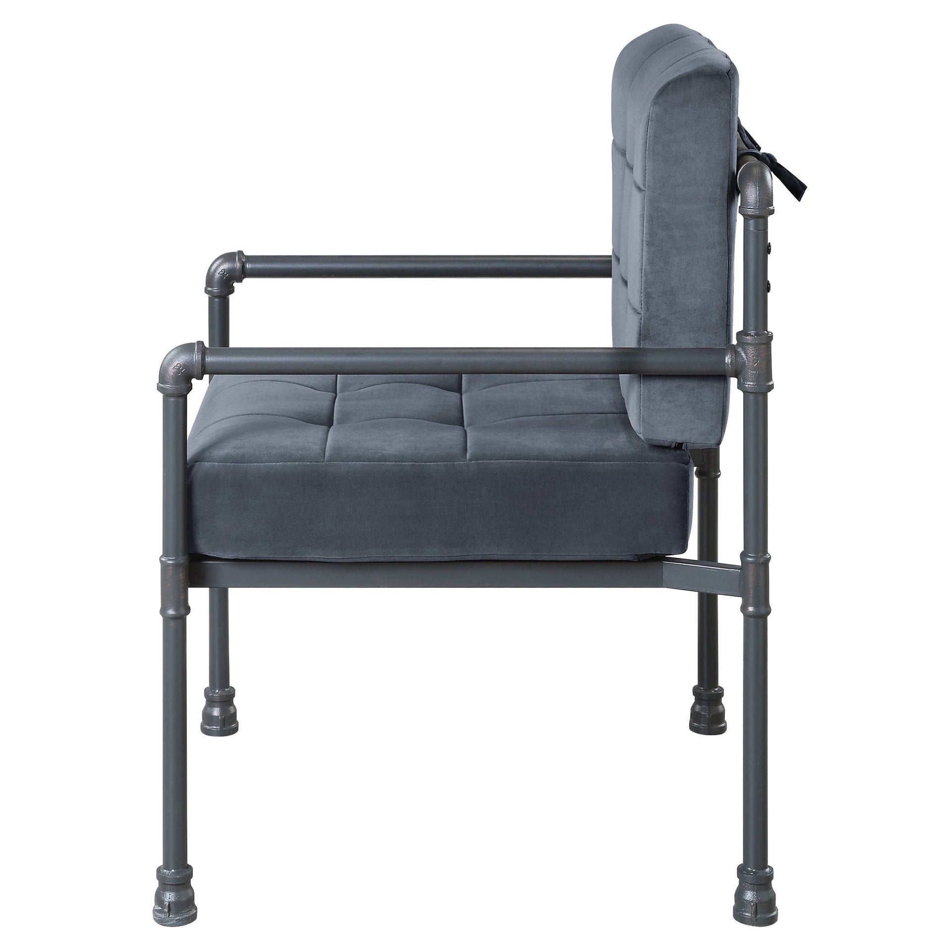 Grey and Sandy Grey Cushion Back Accent Chair