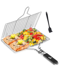 Grill Basket, Stainless Steel, Fish Grill Baskets for Outdoor Grill, Vegetable Grill Basket, BBQ Grill Basket, Fish Basket for Grilling, Grill Accessories