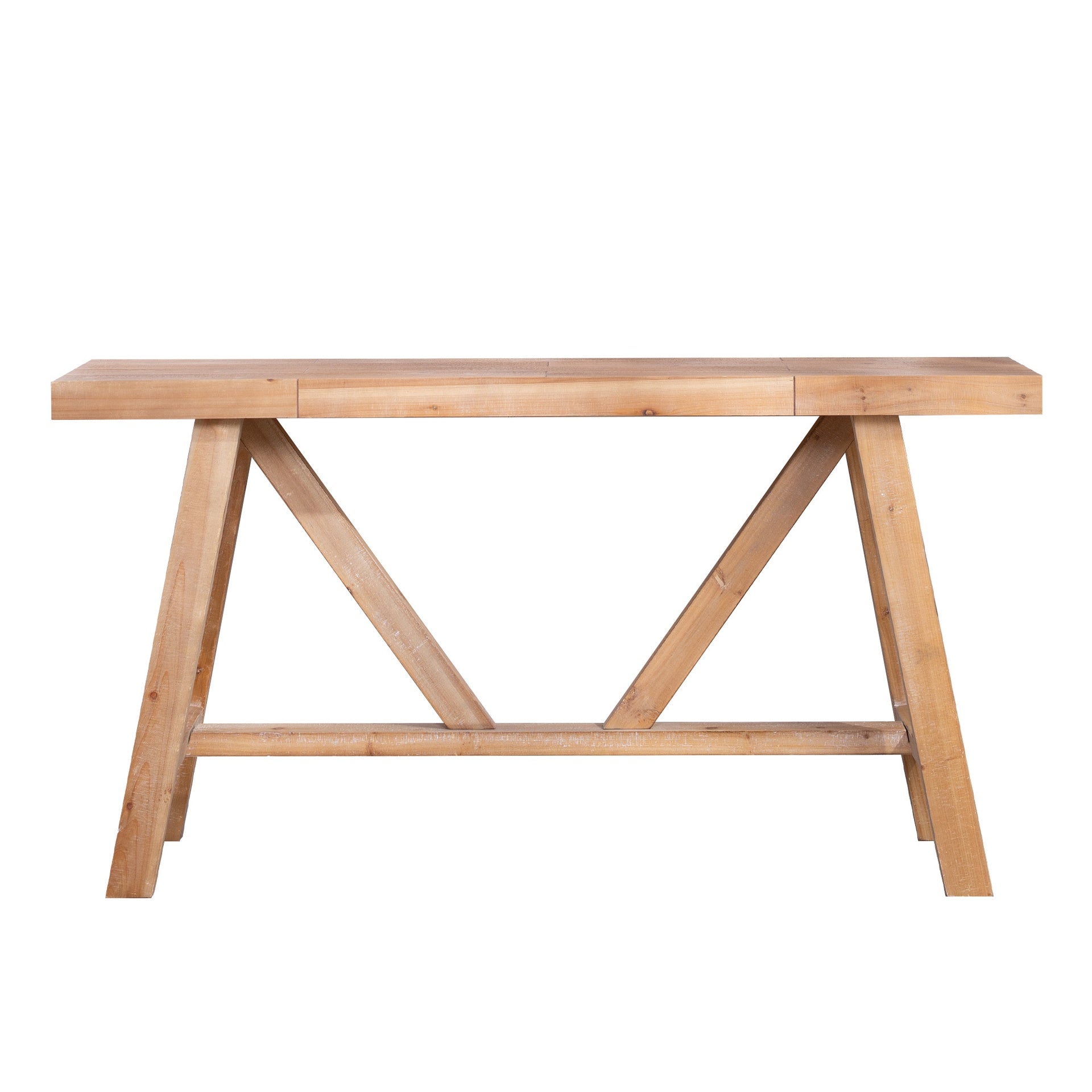 Farmhouse A- frame Wood Console Table, 58.5"