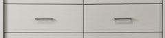 Celeste 57"W White 6-Drawer Dresser with Silver Handles