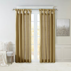 Twist Tab Lined Window Curtain Panel Bronze 50x84"