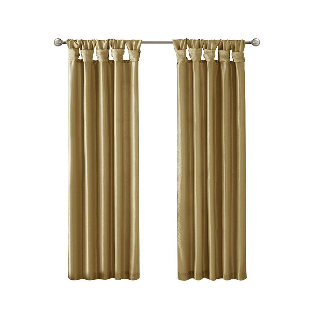 Twist Tab Lined Window Curtain Panel Bronze 50x84"