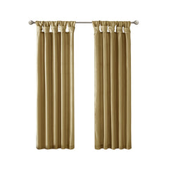 Twist Tab Lined Window Curtain Panel Bronze 50x84"