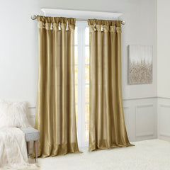 Twist Tab Lined Window Curtain Panel Bronze 50x108"