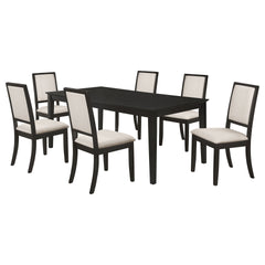 Daniela Black and Cream 7-piece Dining Set