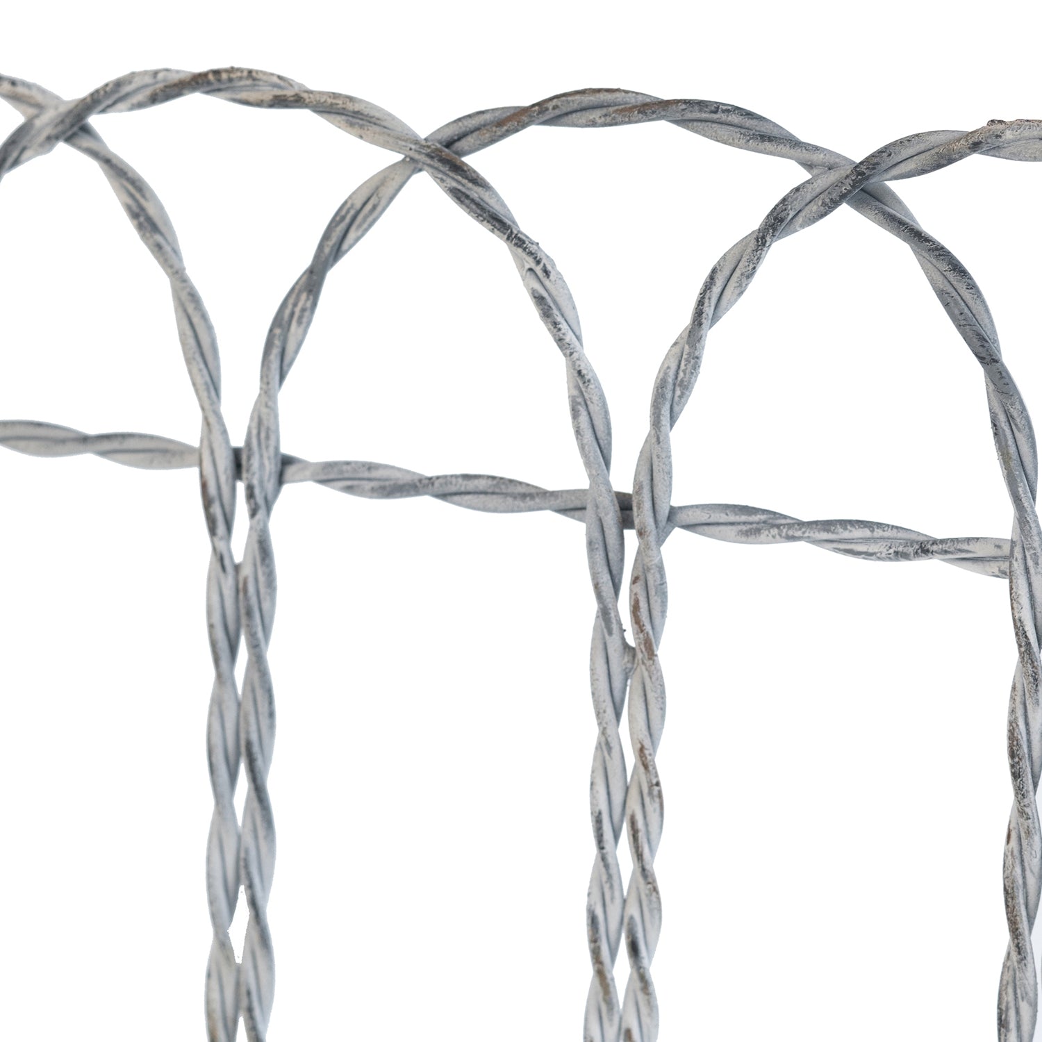 40x14x31" Rustic Iron Arched Fence Console Table, Weathered Silver Finish, Accent Table