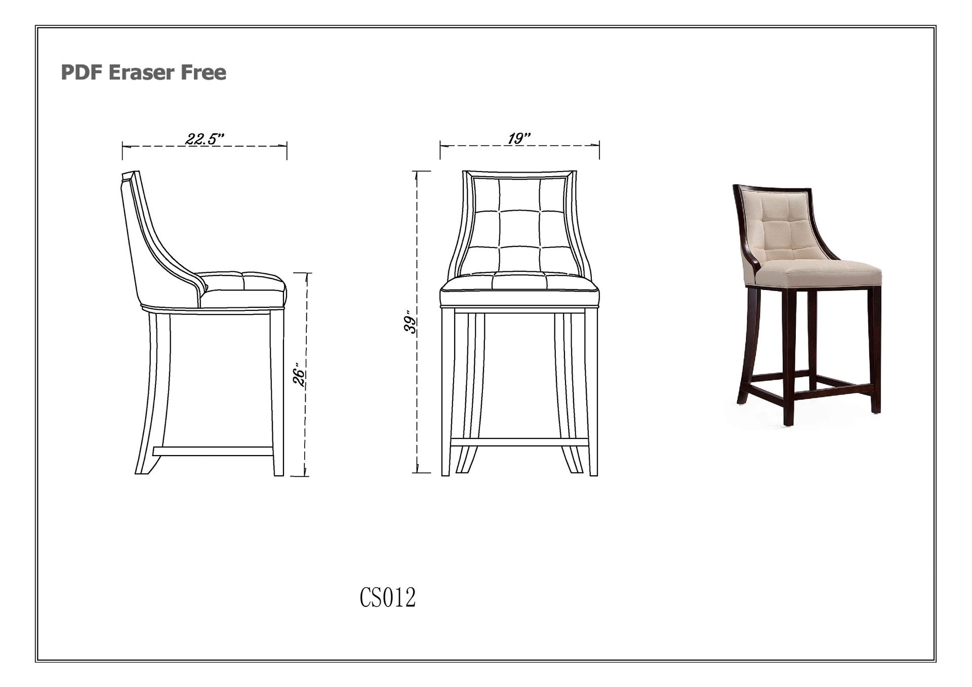 Counter Stool in Light Gray