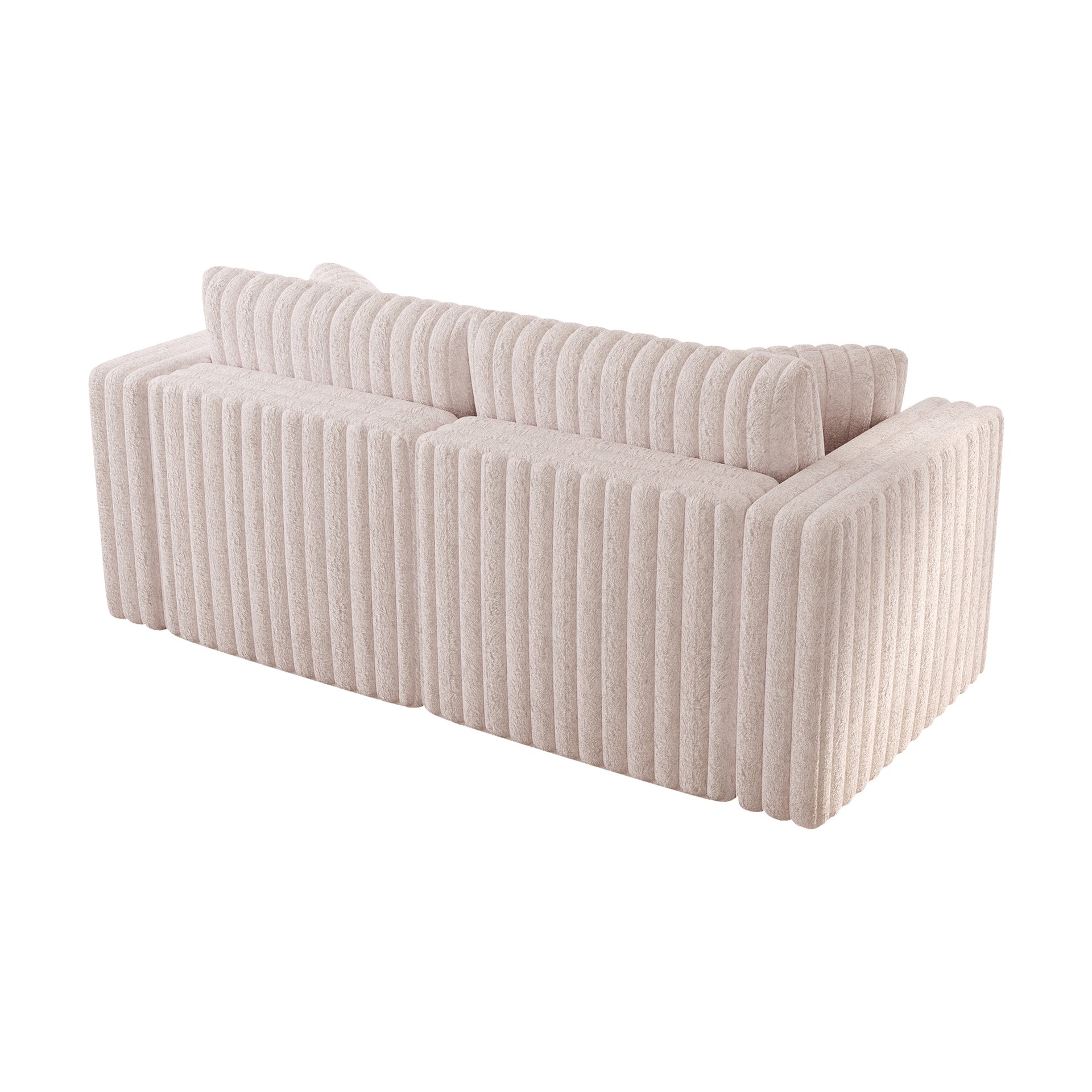 75.6" Soft  Modular 2-person Sofa - Highly Comfortable with Distinctive Design. Perfect for Bedroom & Living Room.Light Pink. Modern & Plush Furniture Choice.