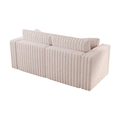 75.6" Soft  Modular 2-person Sofa - Highly Comfortable with Distinctive Design. Perfect for Bedroom & Living Room.Light Pink. Modern & Plush Furniture Choice.