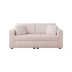 75.6" Soft  Modular 2-person Sofa - Highly Comfortable with Distinctive Design. Perfect for Bedroom & Living Room.Light Pink. Modern & Plush Furniture Choice.