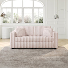 75.6" Soft  Modular 2-person Sofa - Highly Comfortable with Distinctive Design. Perfect for Bedroom & Living Room.Light Pink. Modern & Plush Furniture Choice.