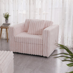 44.9"  Plush Modular Sofa Single - Highly Comfortable, Stylish & Functional for Bedroom & Living Room, Light Pink