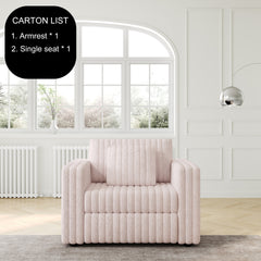 44.9"  Plush Modular Sofa Single - Highly Comfortable, Stylish & Functional for Bedroom & Living Room, Light Pink
