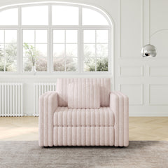 44.9"  Plush Modular Sofa Single - Highly Comfortable, Stylish & Functional for Bedroom & Living Room, Light Pink