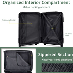 Hardshell Luggage, Lightweight Durable ABS Suitcase with Double Spinner Wheels, TSA Lock, 20-Inch Travel Carry-On Luggage (Green)