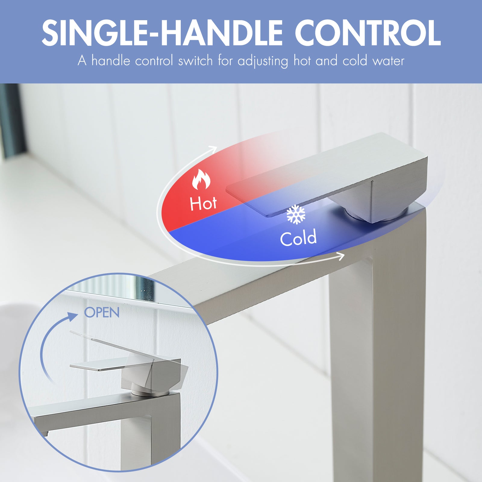 Brushed Nickel Bathroom Faucet With Pop Up Drain, Brushed Faucet for Bathroom Sink, Single Hole Bathroom Faucet Modern Single Handle Vanity Basin Faucet