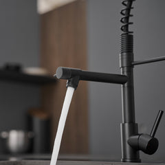 Commercial Stainless Steel Kitchen Faucet with Pull Down Sprayer,  Single Handle Single Lever Kitchen Sink Faucet