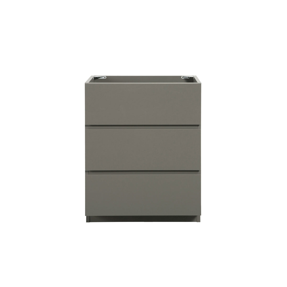 Alice-24F-102,Floor cabinet WITHOUT basin, Gray color, With three drawers, Pre-assembled