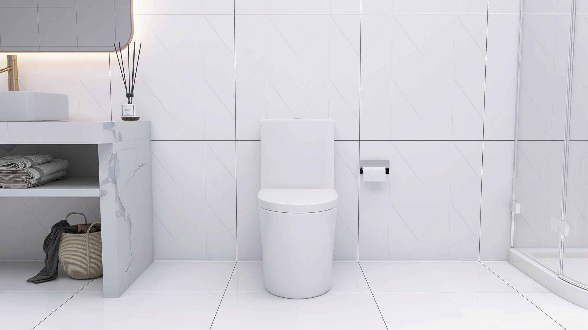Elongated One Piece Toilet White
