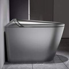 Starry Night Light Smart Toilet with Bidet Built In, Modern Design For  Bathroom, Auto Open/Close Seat, Foot Sensor, LED Display,Night Light, Warm Water & Dryer,Matte Grey