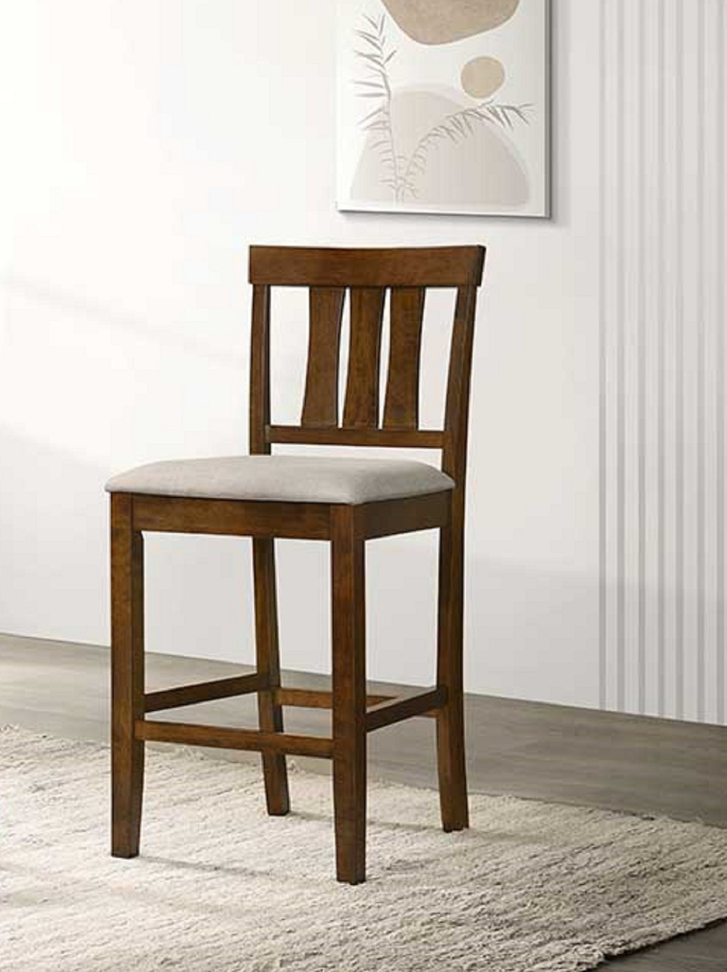 Beautiful Cherry Color Counter Height 2Pc Dining Pub Height Chairs Dining Room Wooden Furniture