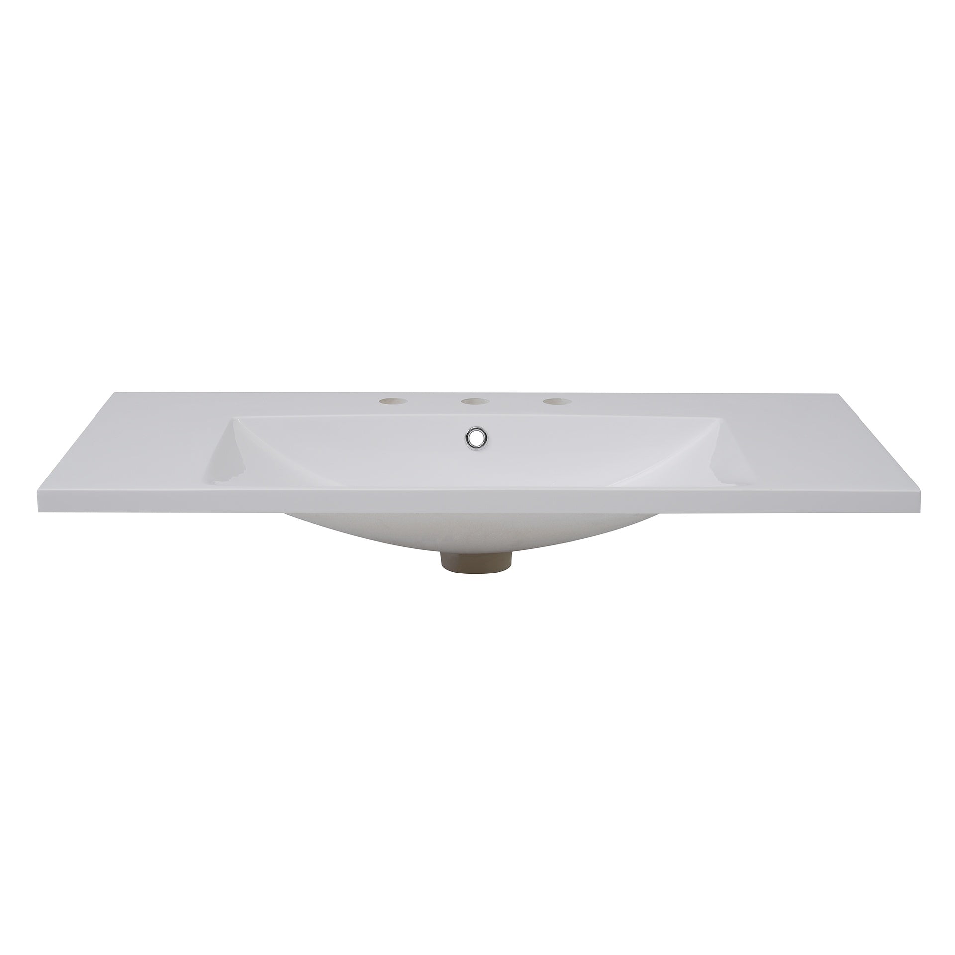 36''x18'' Bathroom Sink with Three Holes (8" Centerset), Resin Bathroom Vanity Sink Top with Overflow, Drop in Bathroom Vessel Sink Rectangle Ideal for Small Spaces, White