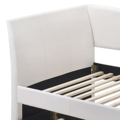 White Twin Upholstered Daybed with Trundle