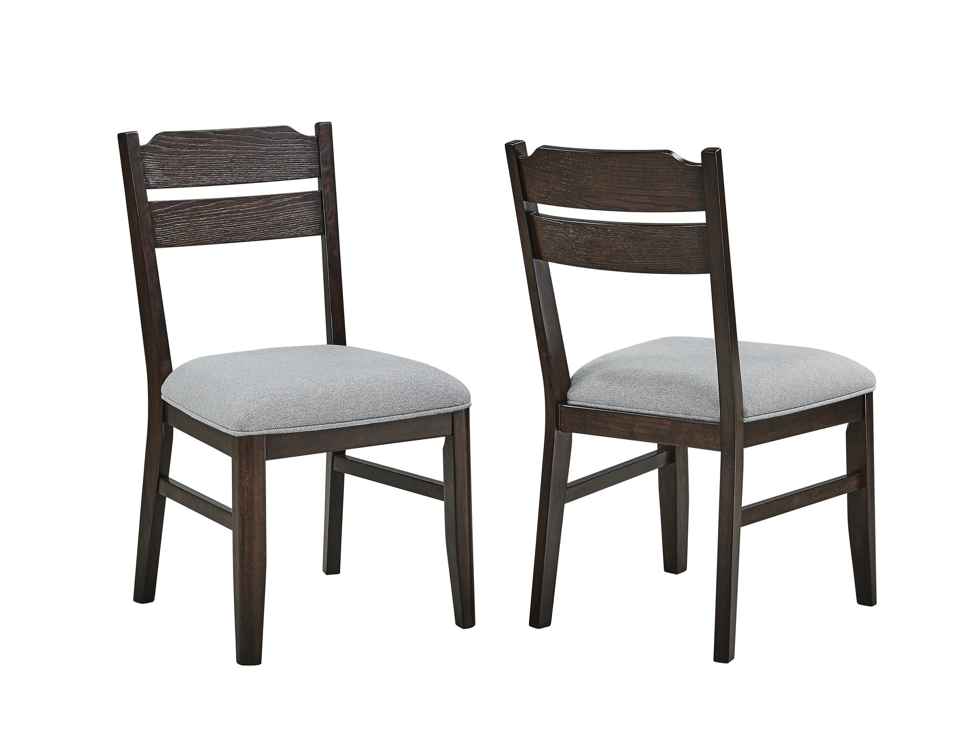 7pc Beautiful Rectangular Dining Table Dark Oak Finish Upholstered Chair Wooden Furniture Dining Room Furniture