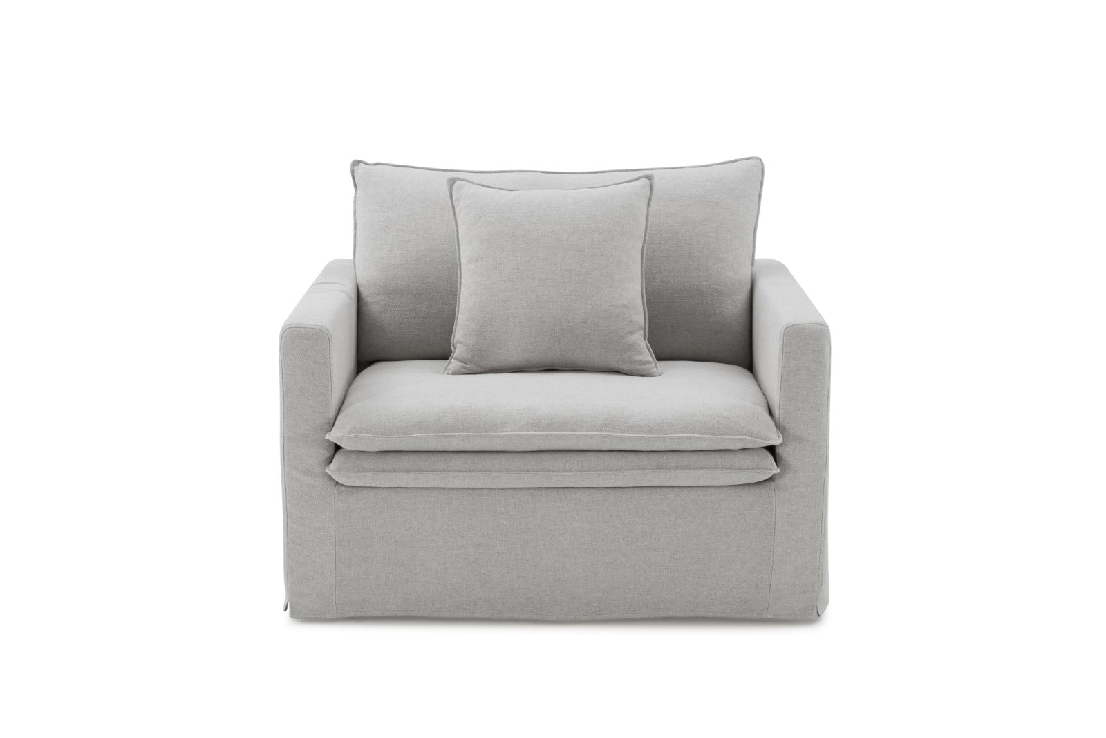 Traditional Style 1pc Chair Narrow Arms Welt Trim Wooden Legs Light Gray Finish Primary Living Space