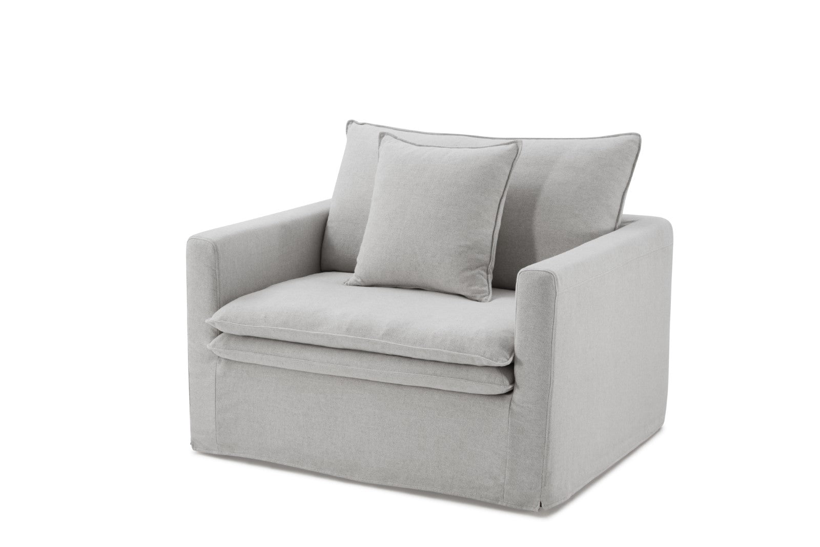Traditional Style 1pc Chair Narrow Arms Welt Trim Wooden Legs Light Gray Finish Primary Living Space