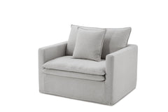Traditional Style 1pc Chair Narrow Arms Welt Trim Wooden Legs Light Gray Finish Primary Living Space
