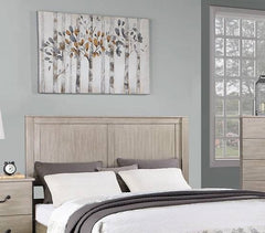 Rustic Style Queen Size Bed 1pc Two Panel Headboard Antique Silver Finish Bedroom Furniture