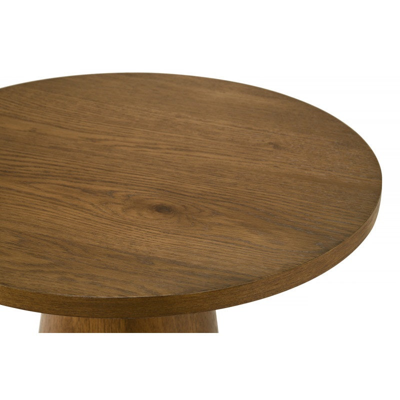 20 in. Round Wood Console Table Modern Living Room Sofa Table with Pedestal Base, Walnut