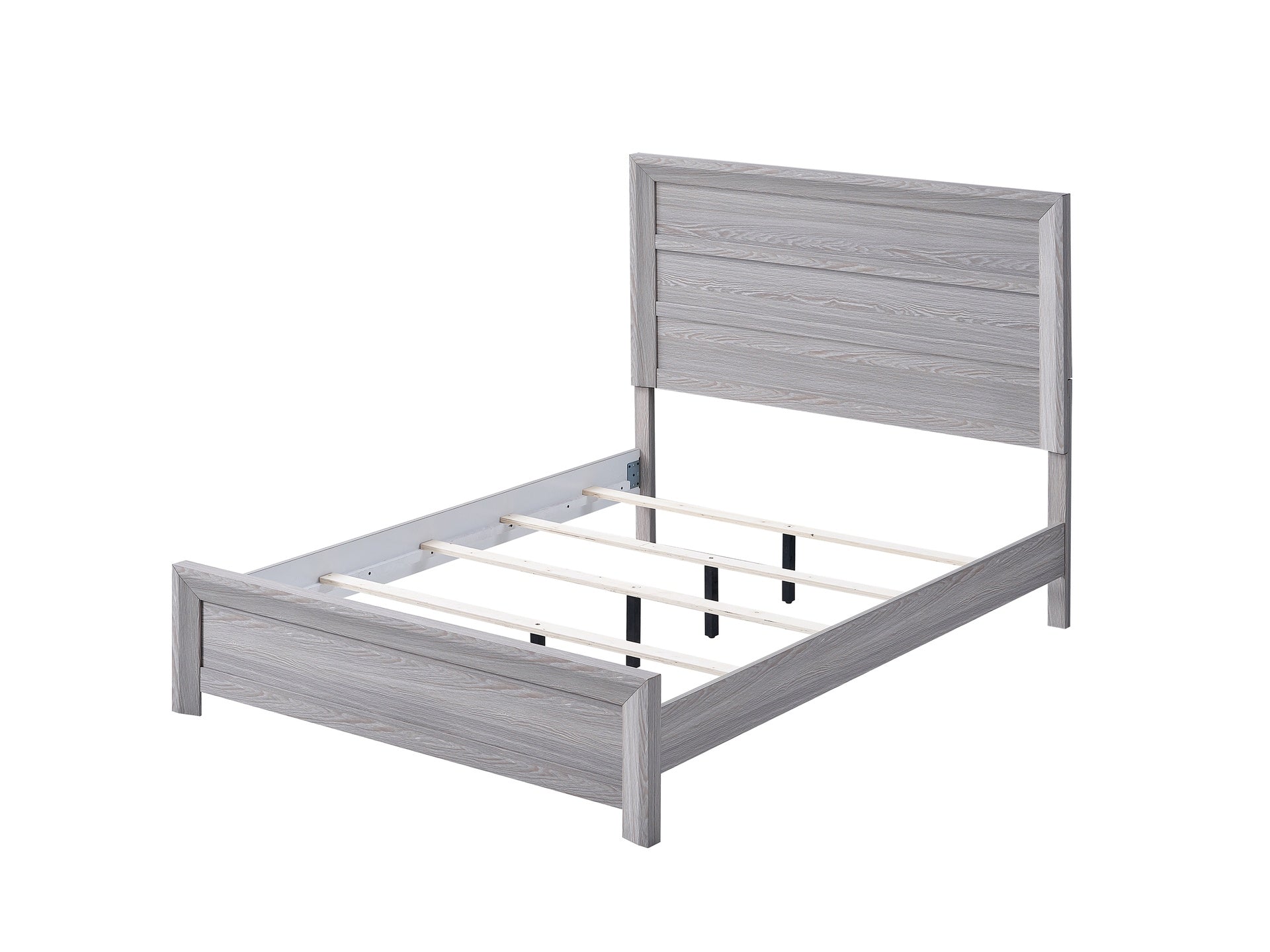 Rustic 1Pc Wooden Bedroom Furniture Full Size Panel Bed Gray Finish Contemporary Style