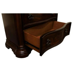Traditional Bedroom Nightstand with Faux Marble Top, Solid Wood 3-Drawer Nightstand Table, Walnut