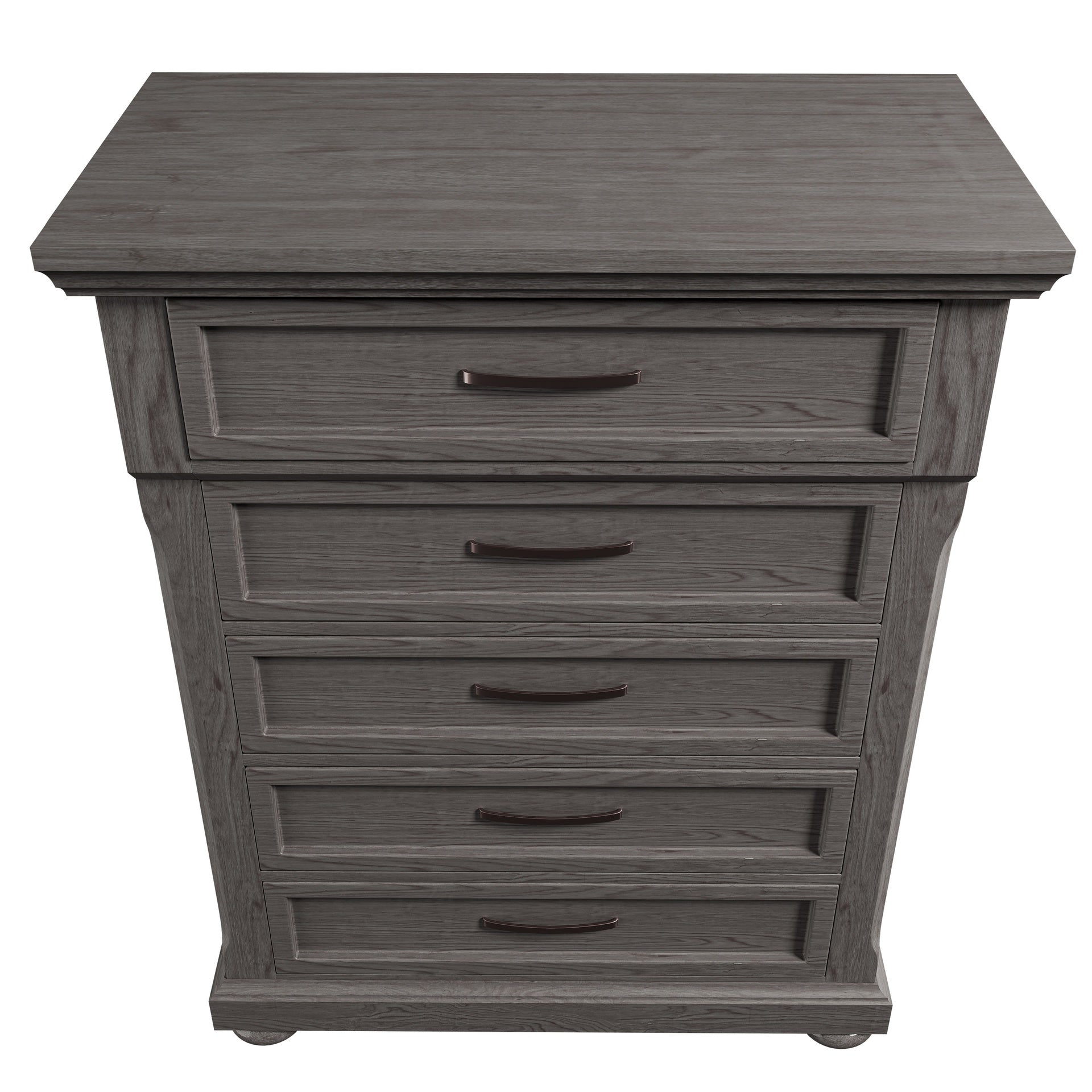 Modern Transitional Style 1pc Chest Metal Handles Unique Legs Antique Gray Finish Bedroom Furniture