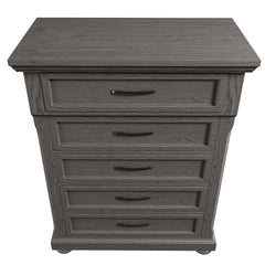 Modern Transitional Style 1pc Chest Metal Handles Unique Legs Antique Gray Finish Bedroom Furniture