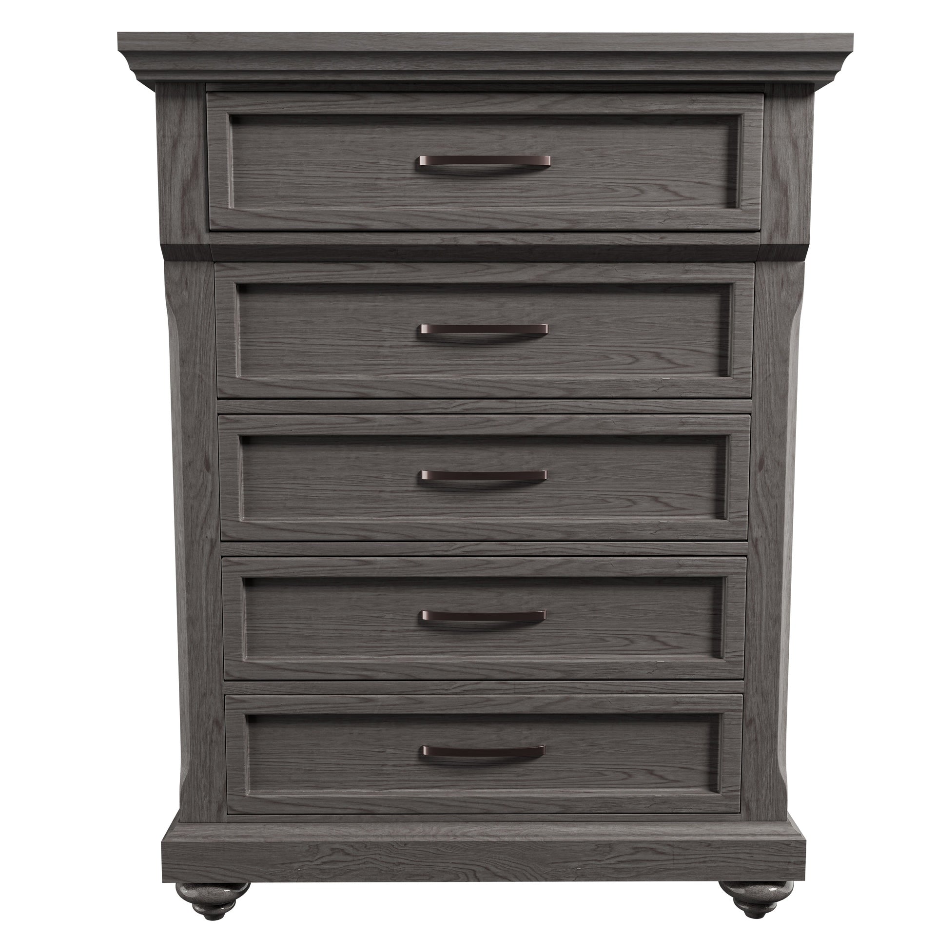 Modern Transitional Style 1pc Chest Metal Handles Unique Legs Antique Gray Finish Bedroom Furniture
