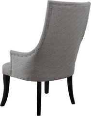 High Back Accent Chair, Black Wooden Legs, Contemporary Living Room Upholstered Chair, Light Gray