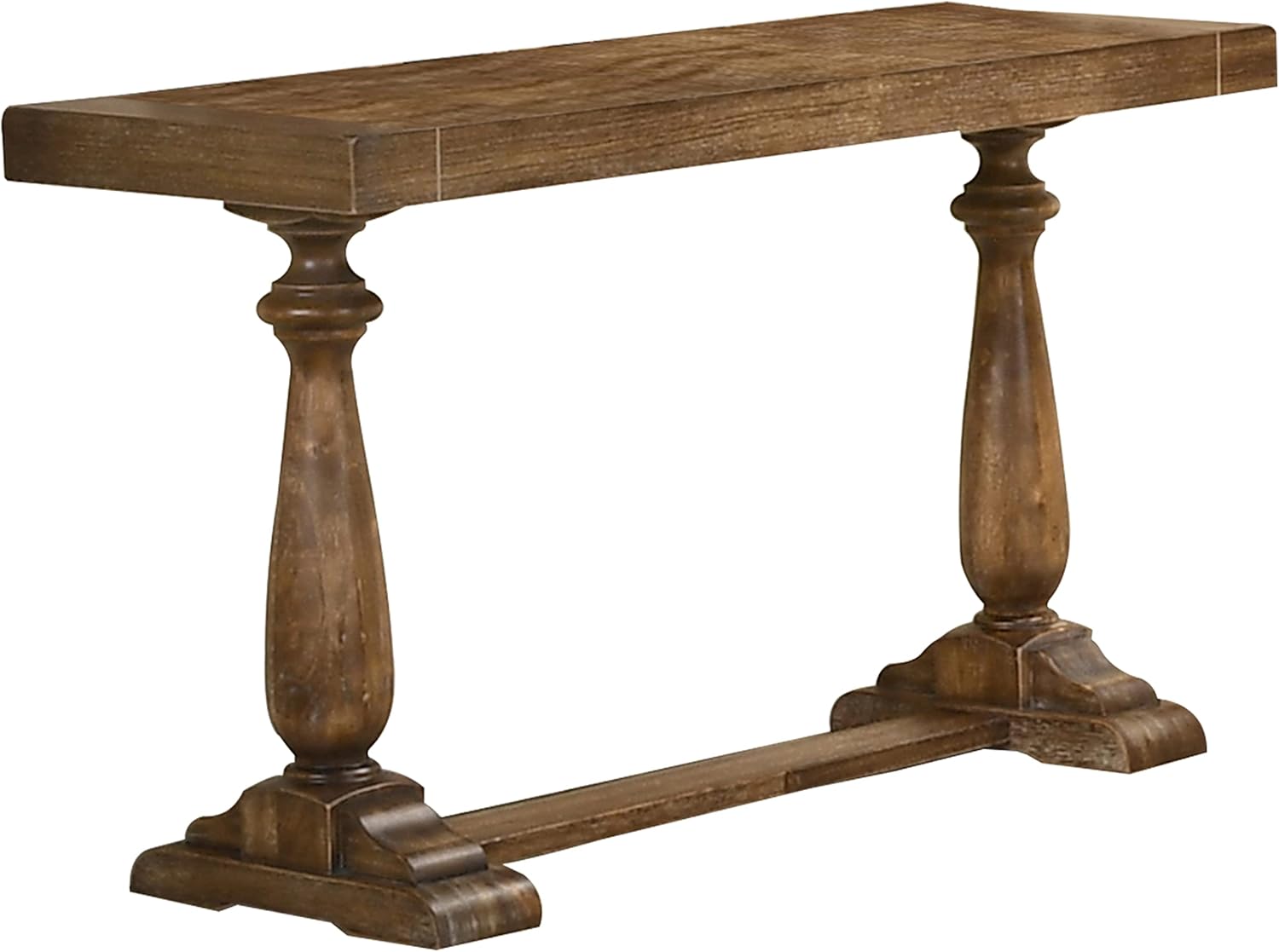 50" Transitional Wood Console Table in Driftwood, Solid Wood Table for Entryway and Living Room