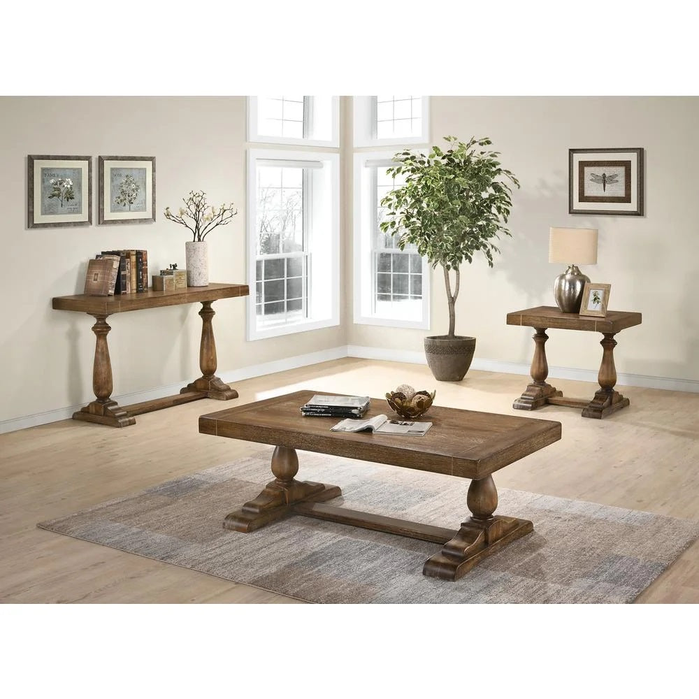 50" Transitional Wood Console Table in Driftwood, Solid Wood Table for Entryway and Living Room
