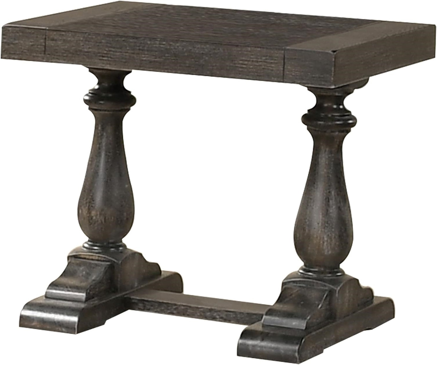 Transitional Wood End Table in Dove Gray, Living Room Solid Wood Sofa Side Table