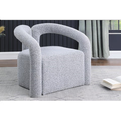 Modern/Contemporary Boucle Fabric Accent Chair, Living Room Upholstered Chair with Tubular Design, Gray
