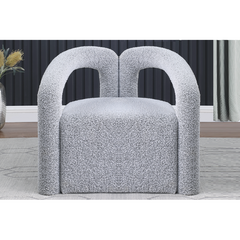 Modern/Contemporary Boucle Fabric Accent Chair, Living Room Upholstered Chair with Tubular Design, Gray