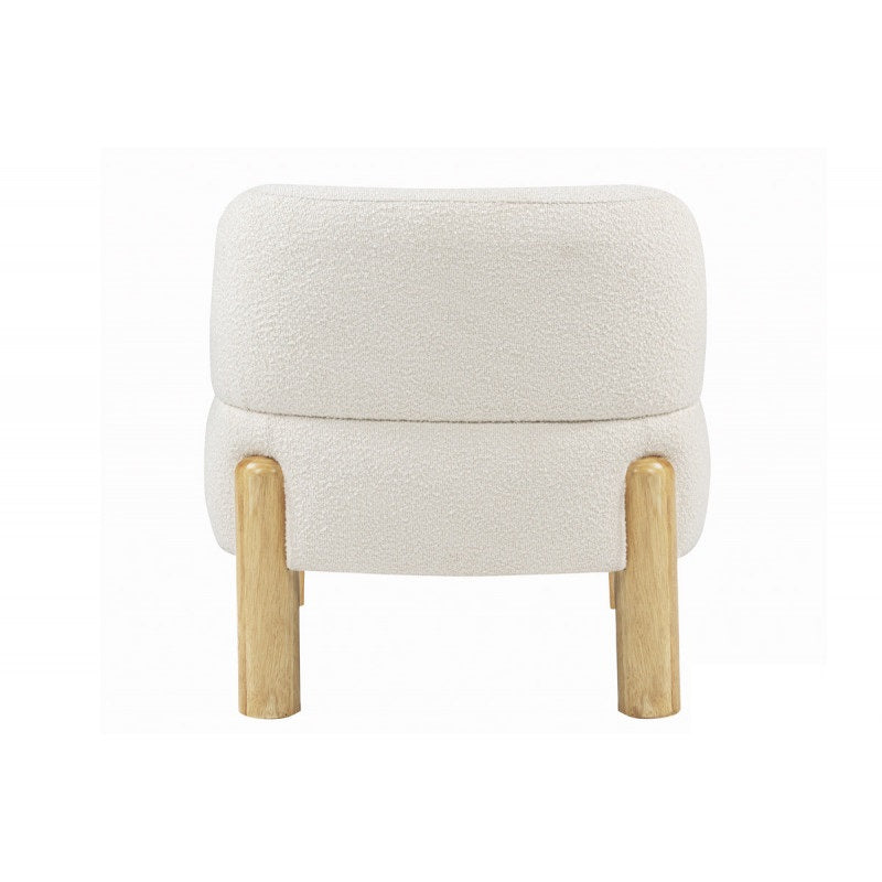 Glam Cream Burlap Armless Chair, Plush Fabric Upholstered Chair with Wooden Legs
